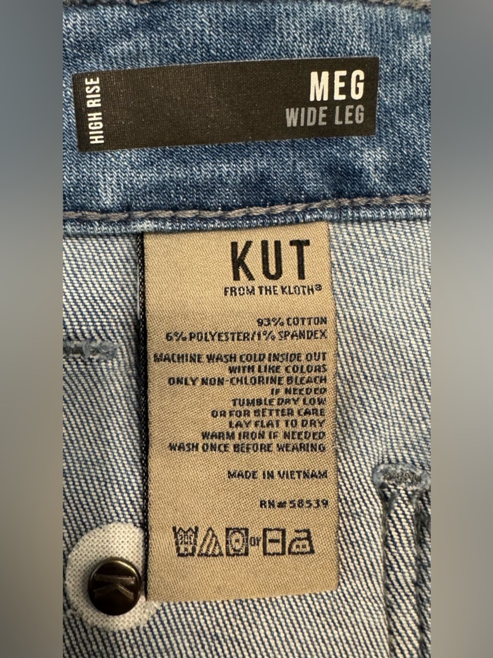 KUT From The Kloth Meg Wide Leg Jeans Women’s Size 8 Blue High Rise Denim - Picture 6 of 13